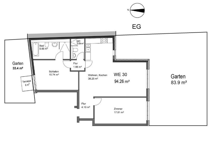 Richard Wagner Str. 11, WE 30, 94,26 m² Wfl., Erdgeschoss